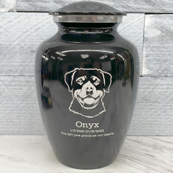 Customer Gallery - Large Rottweiler Pet Cremation Urn - Jet Black
