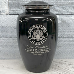 Customer Gallery - Army Cremation Urn - Jet Black