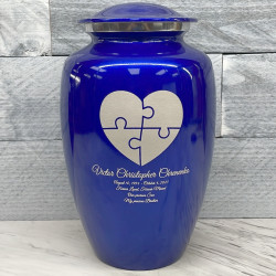Customer Gallery - Autism Puzzle Cremation Urn - Midnight Blue