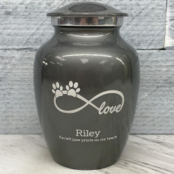 Customer Gallery - Small Infinite Love Pet Cremation Urn - Gunmetal Gray