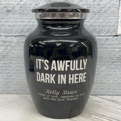 Customer Gallery - It's Awfully Dark In Here Sharing Urn - Jet Black
