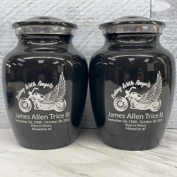 Customer Gallery - Riding with Angels Sharing Urn - Jet Black