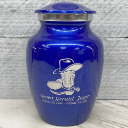Customer Gallery - Cowboy Boots Sharing Urn - Midnight Blue