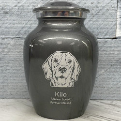 Customer Gallery - Small Beagle Dog Cremation Urn - Gunmetal Gray