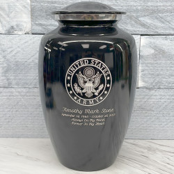 Customer Gallery - Army Cremation Urn - Jet Black