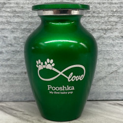 Customer Gallery - Keepsake Infinite Love Pet Cremation Urn - Shamrock Green