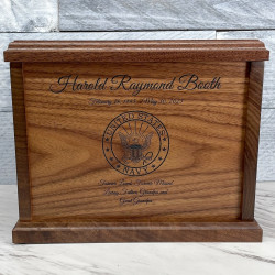 Customer Gallery - Navy Cremation Urn - Signature Walnut