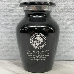 Customer Gallery - Marine Corps Keepsake Urn - Jet Black