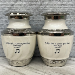 Customer Gallery - Music Note Keepsake Urn - Radiant White