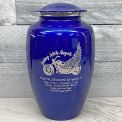 Customer Gallery - Riding with Angels Motorcycle Cremation Urn - Midnight Blue