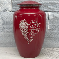 Customer Gallery - Your Wings Were Ready Cremation Urn - Ruby Red