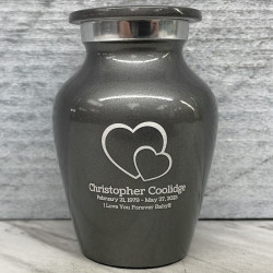 Customer Gallery - Loving Hearts Keepsake Urn - Gunmetal Gray