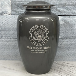 Customer Gallery - Army Cremation Urn - Gunmetal Gray