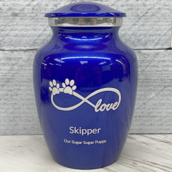 Customer Gallery - Small Infinite Love Pet Cremation Urn - Midnight Blue
