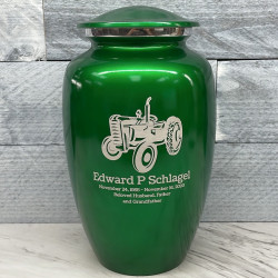 Customer Gallery - Classic Tractor Cremation Urn - Shamrock Green