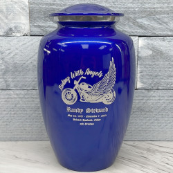 Customer Gallery - Riding with Angels Motorcycle Cremation Urn - Midnight Blue