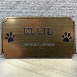 Customer Gallery - DIY Pet Cremation Urn Plate - Brushed Gold - 4" w x 2.25" h
