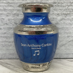 Customer Gallery - Music Note Keepsake Urn - Royal Blue