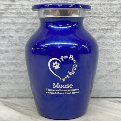 Customer Gallery - Keepsake Paw Prints On My Heart Pet Cremation Urn - Midnight Blue