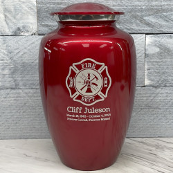 Customer Gallery - Firefighter Cremation Urn - Ruby Red