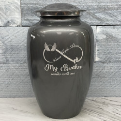 Customer Gallery - My Brother Walks With Me Cremation Urn - Gunmetal Gray