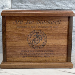 Customer Gallery - Marine Corps Cremation Urn - Signature Walnut