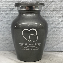 Customer Gallery - Loving Hearts Keepsake Urn - Gunmetal Gray