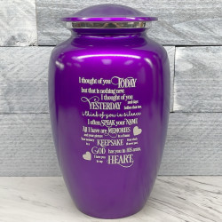 Customer Gallery - I Thought Of You Today Cremation Urn - Purple Luster