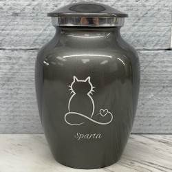 Customer Gallery - Infinite Love Cat Cremation Urn - Gunmetal Gray