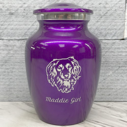 Customer Gallery - Small Dachshund Dog Cremation Urn - Purple Luster