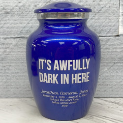 Customer Gallery - It's Awfully Dark In Here Sharing Urn - Midnight Blue