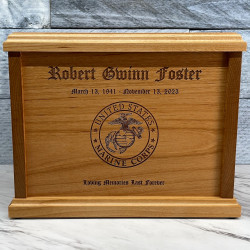 Customer Gallery - Marine Corps Cremation Urn - Signature Alder