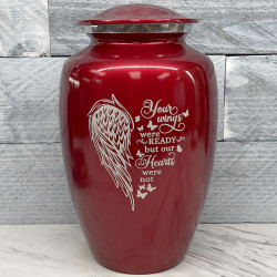 Customer Gallery - Your Wings Were Ready Cremation Urn - Ruby Red