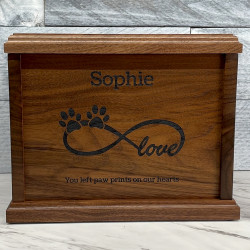Customer Gallery - Infinity Paw Print Pet Cremation Urn - Signature Walnut