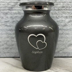 Customer Gallery - Loving Hearts Keepsake Urn - Gunmetal Gray