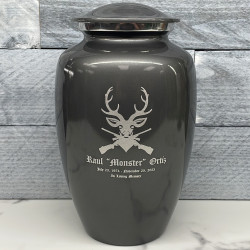 Customer Gallery - Deer Hunter Cremation Urn - Gunmetal Gray