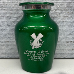 Customer Gallery - Marijuana Holding Hands Keepsake Urn - Shamrock Green