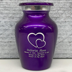 Customer Gallery - Loving Hearts Keepsake Urn - Purple Luster