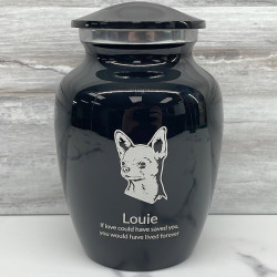 Customer Gallery - Small Chihuahua Pet Cremation Urn - Jet Black