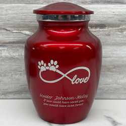 Customer Gallery - Small Infinite Love Pet Cremation Urn - Ruby Red