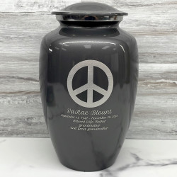 Customer Gallery - Peace Cremation Urn - Gunmetal Gray