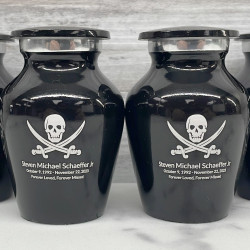 Customer Gallery - Pirate Skull Keepsake Urn - Jet Black