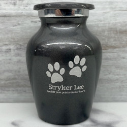 Customer Gallery - Keepsake Pawprints Heart Pet Cremation Urn - Gunmetal Gray