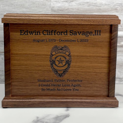 Customer Gallery - Police Cremation Urn - Signature Walnut