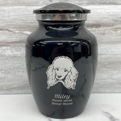 Customer Gallery - Small Poodle Pet Cremation Urn - Jet Black