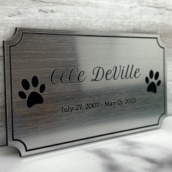 Customer Gallery - DIY Pet Cremation Urn Plate - Brushed Silver - 4" w x 2.25" h