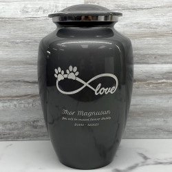 Customer Gallery - Extra Large Infinite Love Pet Cremation Urn - Gunmetal Gray