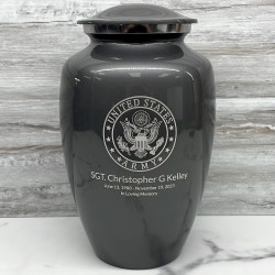 Customer Gallery - Army Cremation Urn - Gunmetal Gray