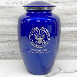 Customer Gallery - Navy Cremation Urn - Midnight Blue