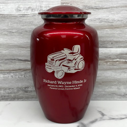Customer Gallery - Riding Lawn Mower Cremation Urn - Ruby Red